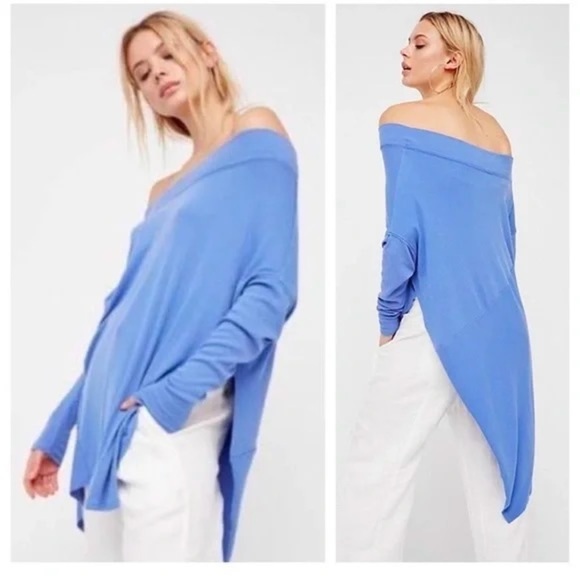 Free People Asymmetrical Grapevine Tunic, Periwinkle, Size XS - Picture 1 of 8